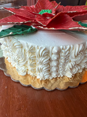 Small Holiday Poinsettia Cake *Cake of the Month